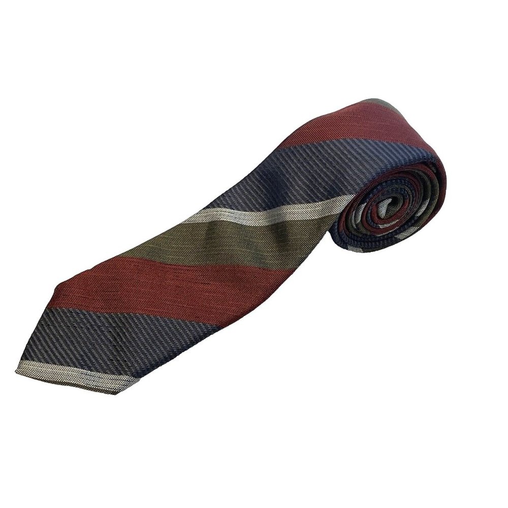 Vince Camuto Fall Colors Striped Silk / Wool Mens Neck Tie 59" Long 3" Wide